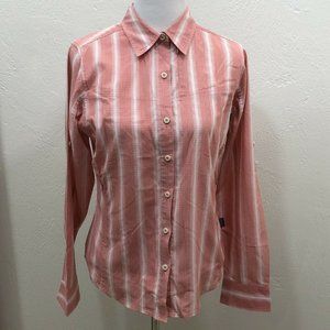 Patagonia Button Front Shirt Zip Pockets Hiking Camping Organic Cotton